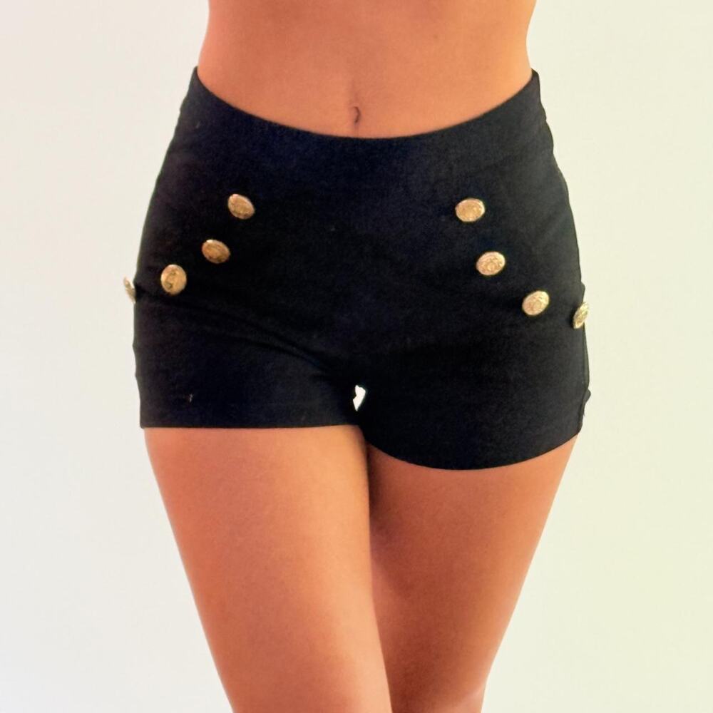 Black Buttoned Shorts S